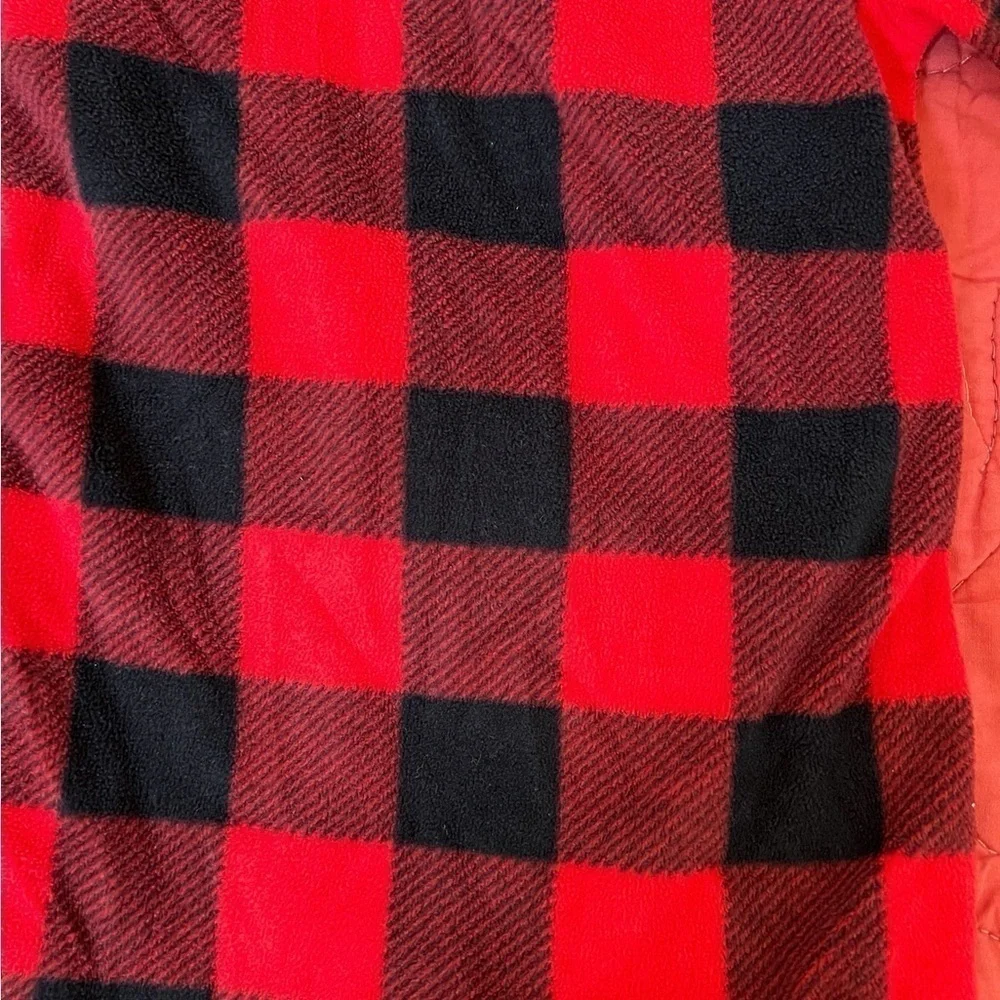Carter’s 6 months pajama red & black plaid Sherpa bear holiday style winter wear